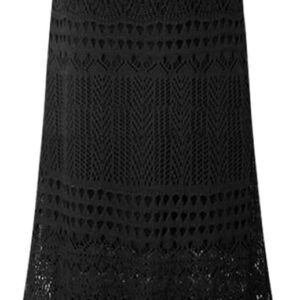Women's Stretched High Waist Crochet Hollow Out Knit Flowy Patterned Lace Maxi Skirt