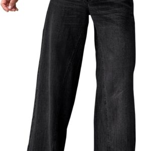 Women's Jeans Stretchy Casual Boyfriend Wide Leg Washed Sexy Baggy Denim Pants for Women Trendy