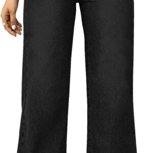 Straight Leg Jeans for Women,High Waisted Wide Leg Loose Microelastic Boyfried Denim Pants