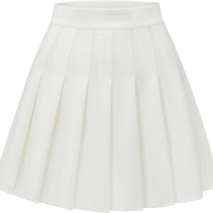 Women Pleated Skirt A-Line Short Mini Basic Skirt School Uniform Cheerleader Skirts Skater Skirt