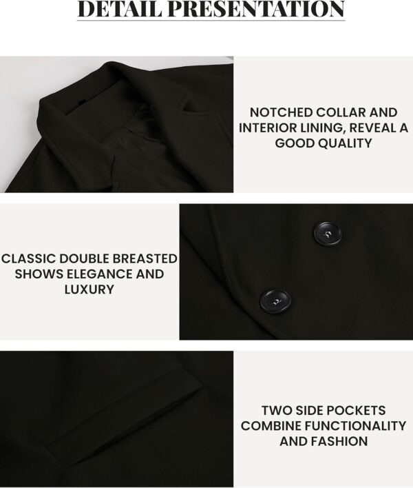 Women's Wool Blend Coat Oversized Double Breasted Long Trench Overcoat Winter