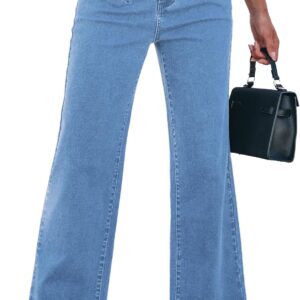 Wide Leg Jeans for Women High Waisted Trendy Jeans Denim Pants Stretchy Baggy with Pockets