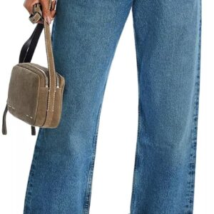 Jeans for Women Wide Leg Baggy High Waist Boyfriends Straight Leg Stretchy Denim Pants Trendy Fall 2024