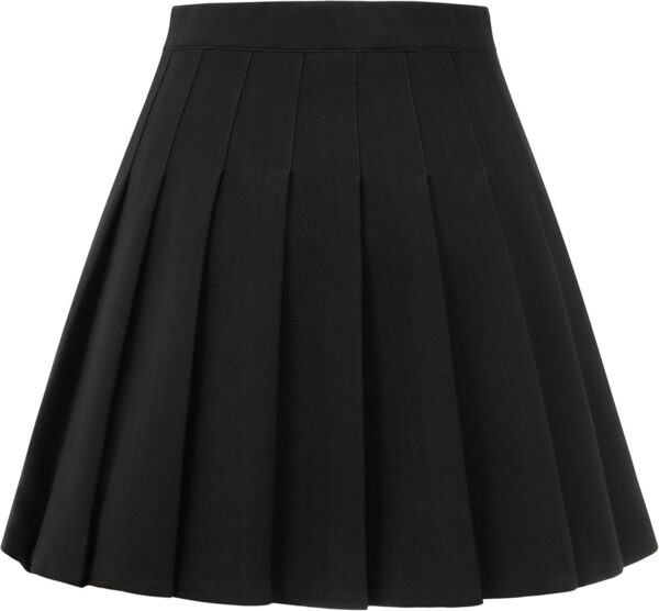 Women's Stretchy Pleated Mini Skirt Comfort High Waist Cheerleader School Uniform Skirt