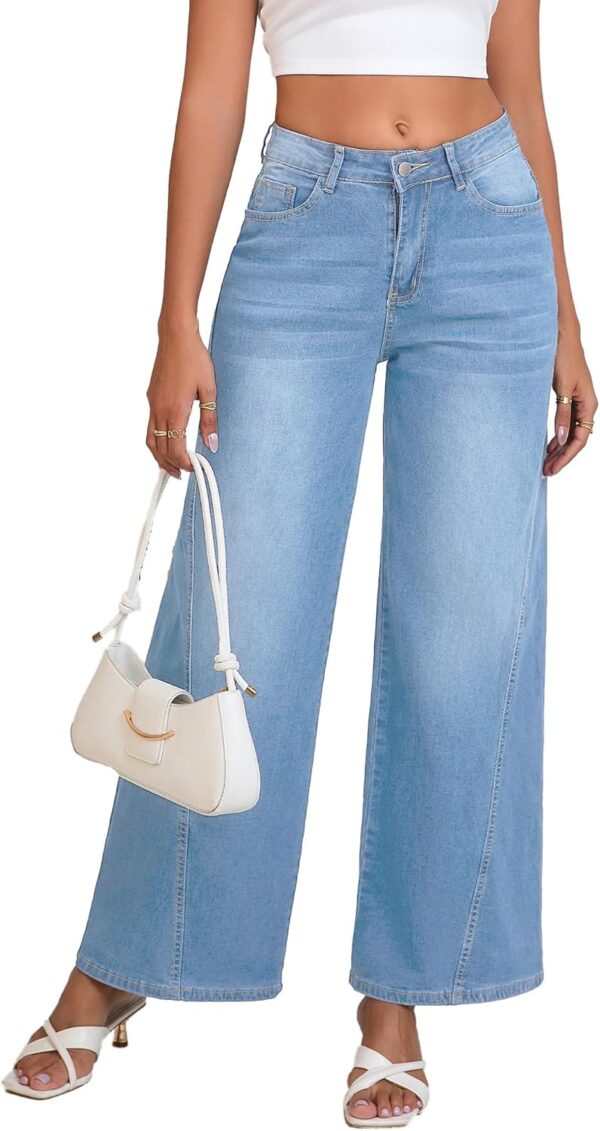 Wide Leg Jeans Woman High Waisted Stretch Baggy Loose Straight Leg Denim Pants