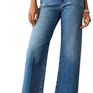 Jeans for Women Wide Leg Baggy High Waist Boyfriends Straight Leg Stretchy Denim Pants Trendy Fall 2024