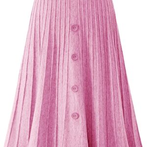 Women's High Waist A-Line Pleated Knitted Skirt