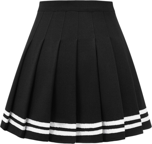 Women's Stretchy Pleated Mini Skirt Comfort High Waist Cheerleader School Uniform Skirt